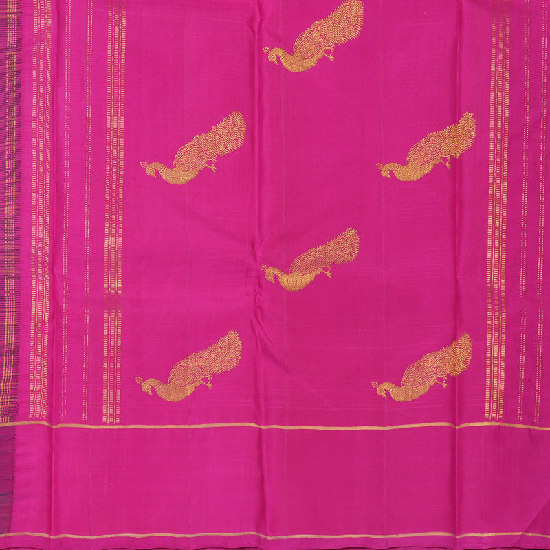 Hayagrivas Handloom Navy Blue Kanjivaram Silk Saree KBE2434C4-2
