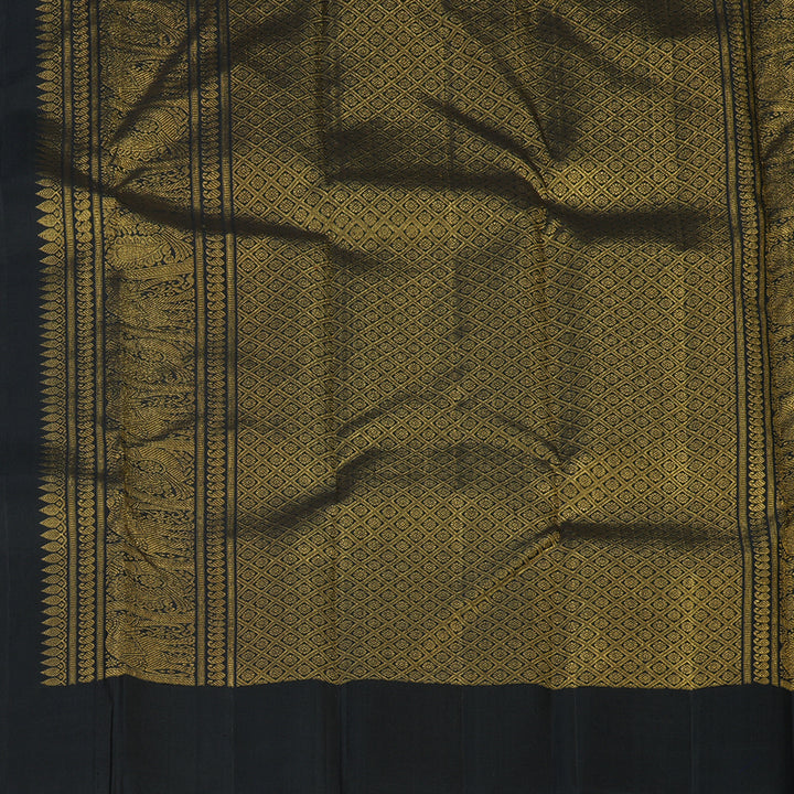 Hayagrivas Handloom Black Kanjivaram Silk Saree KBE2434C9-1