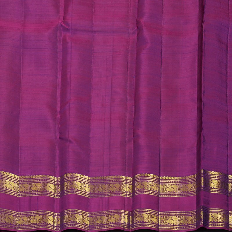 Hayagrivas Handloom Dark Blue Kanjivaram Silk Saree with Wine Purple Border KBE2438C1-2