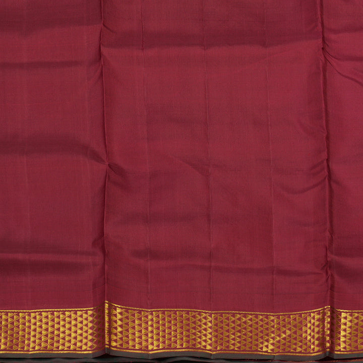 Hayagrivas Handloom Maroon Ten Yards Silk Saree KBE2442C5-1