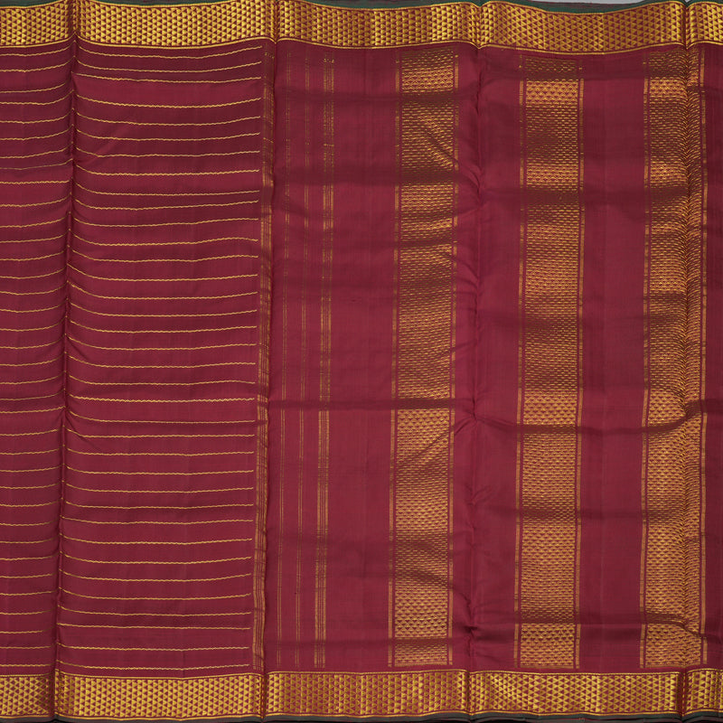 Hayagrivas Handloom Maroon Ten Yards Silk Saree KBE2442C5-1