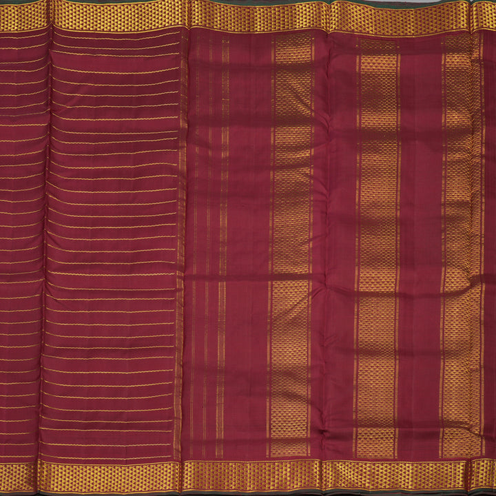 Hayagrivas Handloom Maroon Ten Yards Silk Saree KBE2442C5-1