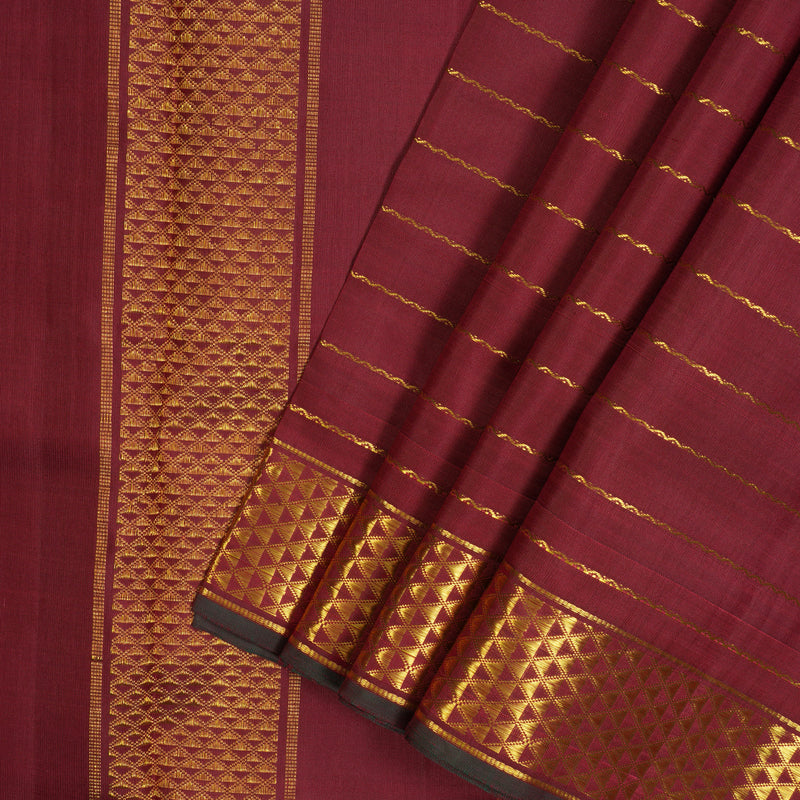 Hayagrivas Handloom Maroon Ten Yards Silk Saree KBE2442C5-1