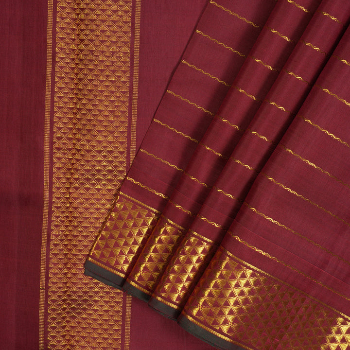 Hayagrivas Handloom Maroon Ten Yards Silk Saree KBE2442C5-1