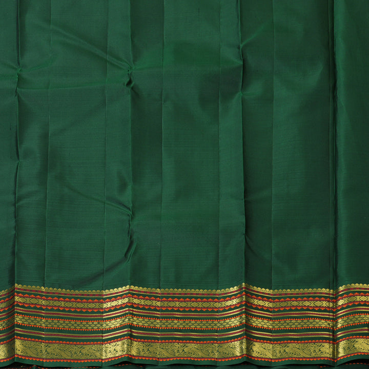 Hayagrivas Handloom Milk-White Kanjivaram Silk Saree with Ganga Jamuna Border KBE2446C14-1