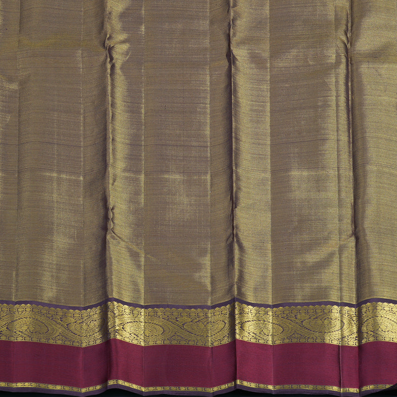 Hayagrivas Handloom Orange Kanjivaram Silk Saree with Violet Border KBE2446C16-1