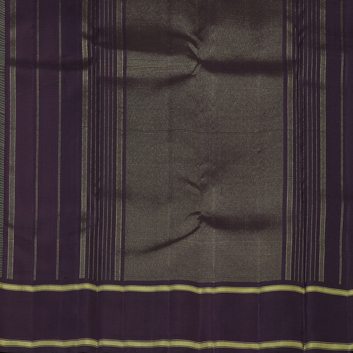 Hayagrivas Handloom Cream & Green Checks Kanjivaram Silk Saree KBE2446C19-1
