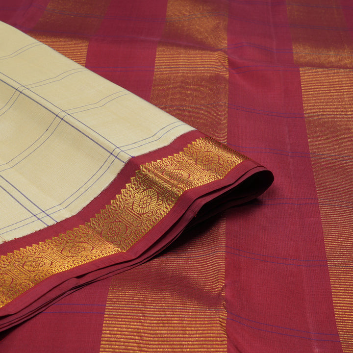 Hayagrivas Handloom Sandal Kanjivaram Silk Saree with Maroon Border KBE2446C7-1