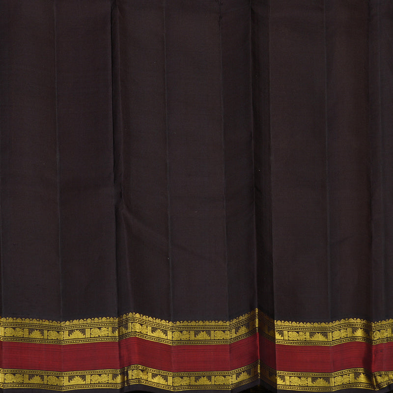 Hayagrivas Handloom Mambazham Orange Kanjivaram Silk Saree with Maroon Border KBE2446C8-1