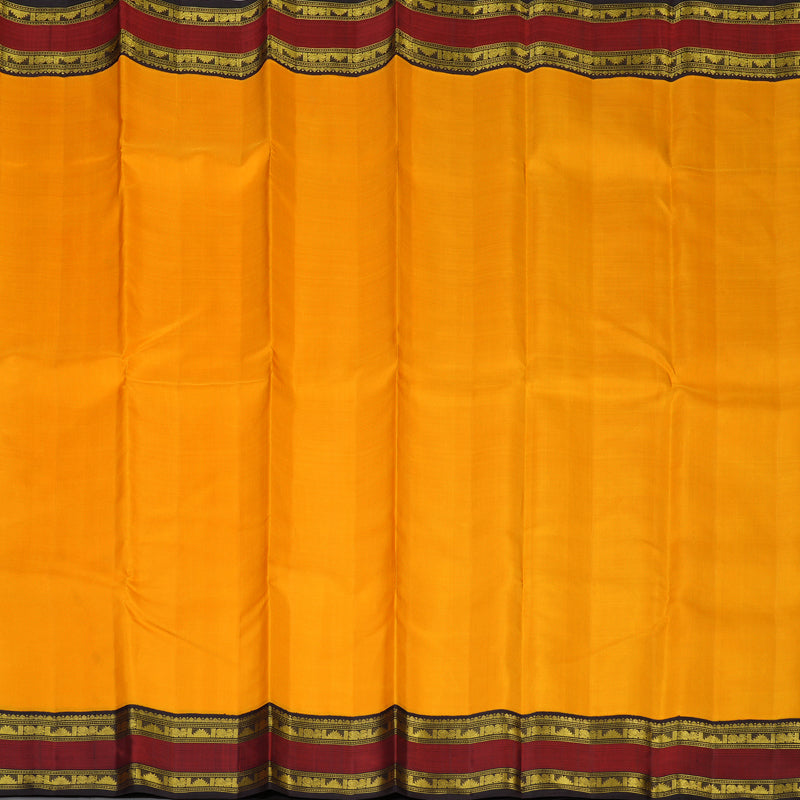 Hayagrivas Handloom Mambazham Orange Kanjivaram Silk Saree with Maroon Border KBE2446C8-1