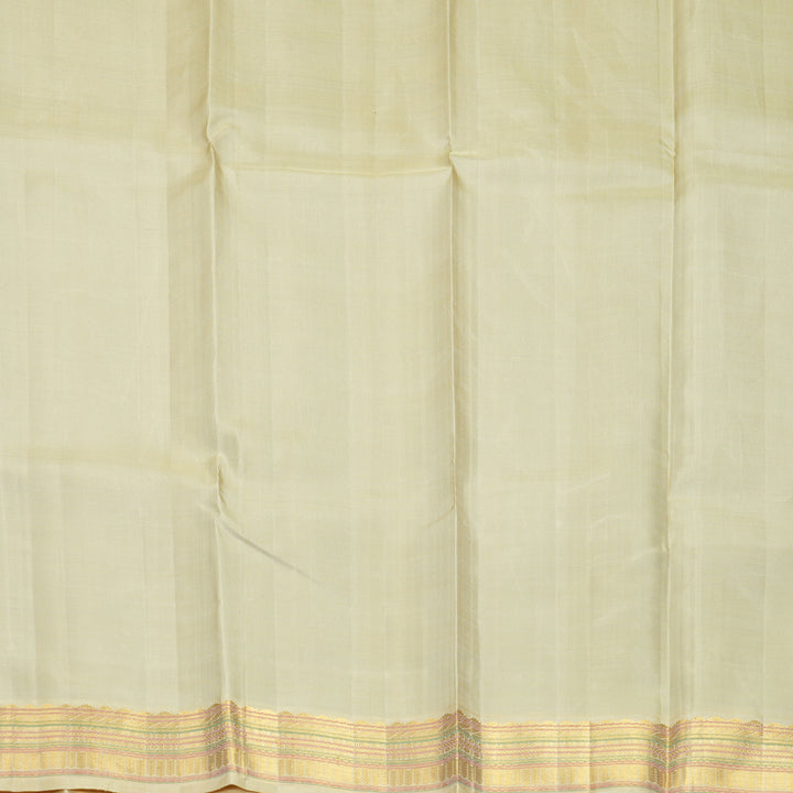 Hayagrivas Handloom Black Kanjivaram Silk Saree with Beige Border KBE2449C1-2