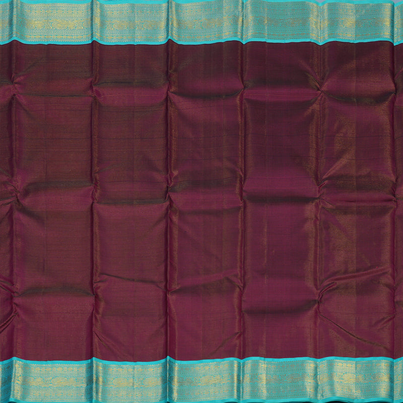 Hayagrivas Handloom Wine Purple Kanjivaram Silk Saree with Sky Blue Border KBE2450C11-1