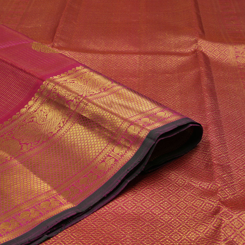 Hayagrivas Handloom Deep Pink Kanjivaram Silk Saree KBE2450C23-1