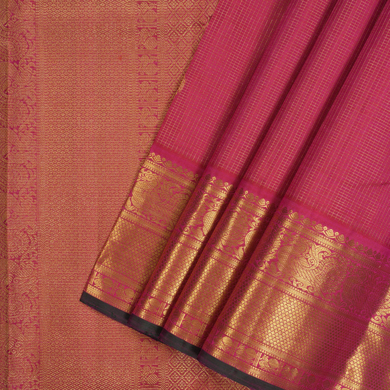 Hayagrivas Handloom Deep Pink Kanjivaram Silk Saree KBE2450C23-1