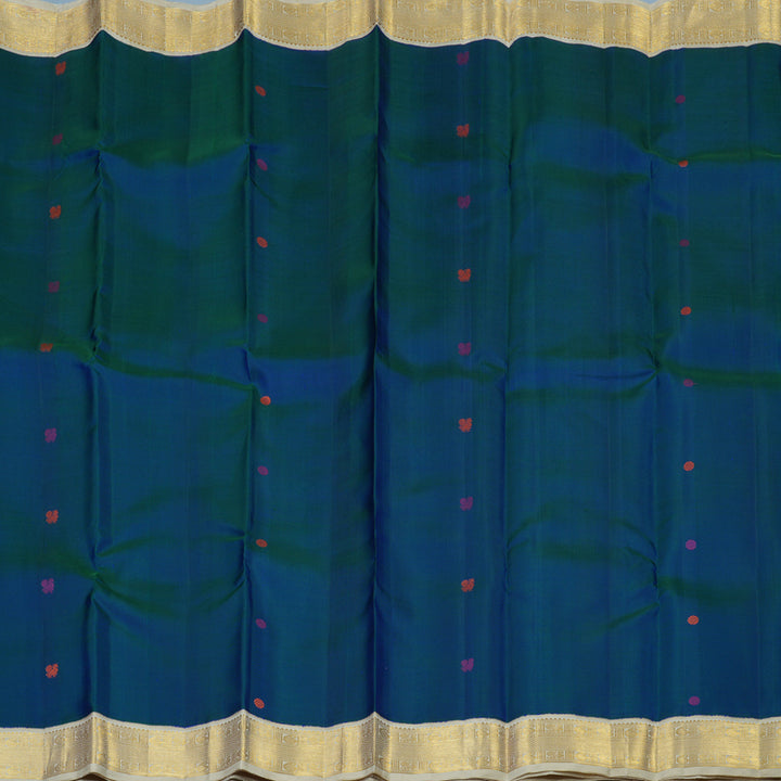 Hayagrivas Handloom Mayilkazhuthu Kanjivaram Silk Saree with Beige Border KBE2450C3-1