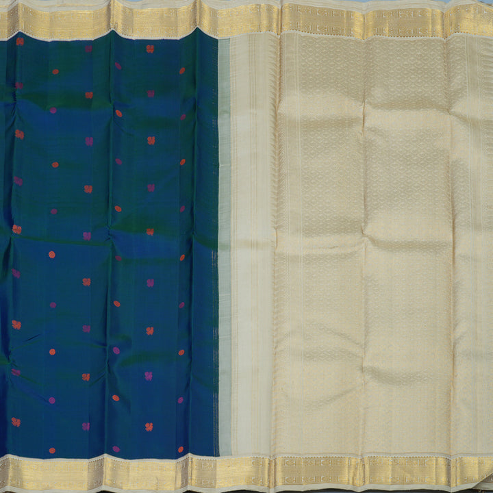 Hayagrivas Handloom Mayilkazhuthu Kanjivaram Silk Saree with Beige Border KBE2450C3-1