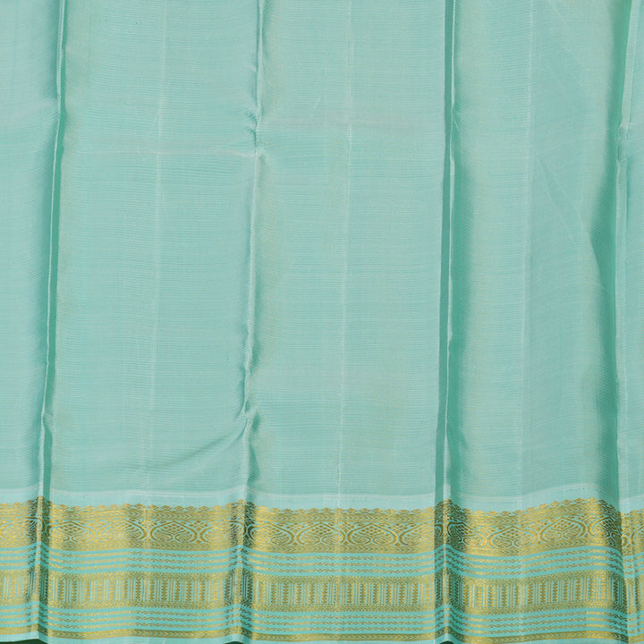 Hayagrivas Handloom Vadamalli Purple Kanjivaram Silk Saree with Bright Teal Border KBE2450C9-1