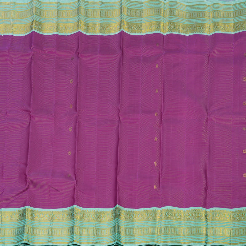 Hayagrivas Handloom Vadamalli Purple Kanjivaram Silk Saree with Bright Teal Border KBE2450C9-1