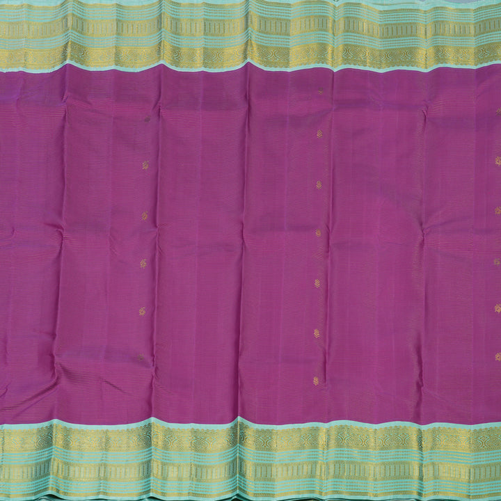 Hayagrivas Handloom Vadamalli Purple Kanjivaram Silk Saree with Bright Teal Border KBE2450C9-1