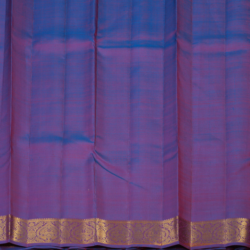 Hayagrivas Handloom Dual-Tone (Purple & Blue) Kanjivaram Silk Saree KBE2452C4-1
