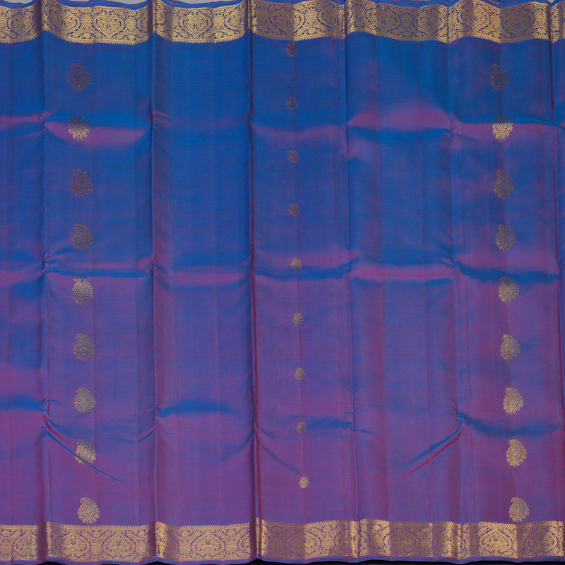 Hayagrivas Handloom Dual-Tone (Purple & Blue) Kanjivaram Silk Saree KBE2452C4-1