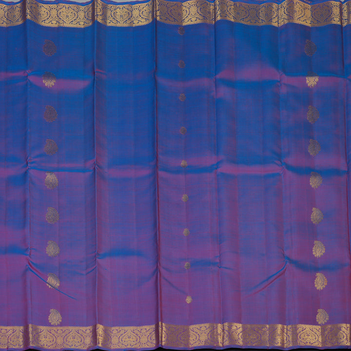 Hayagrivas Handloom Dual-Tone (Purple & Blue) Kanjivaram Silk Saree KBE2452C4-1