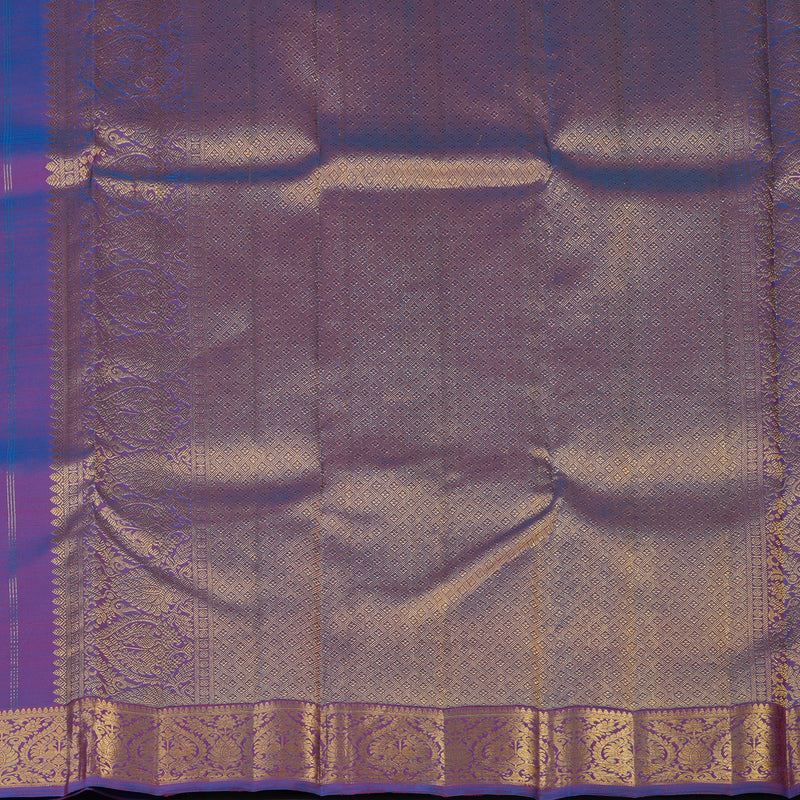 Hayagrivas Handloom Dual-Tone (Purple & Blue) Kanjivaram Silk Saree KBE2452C4-1