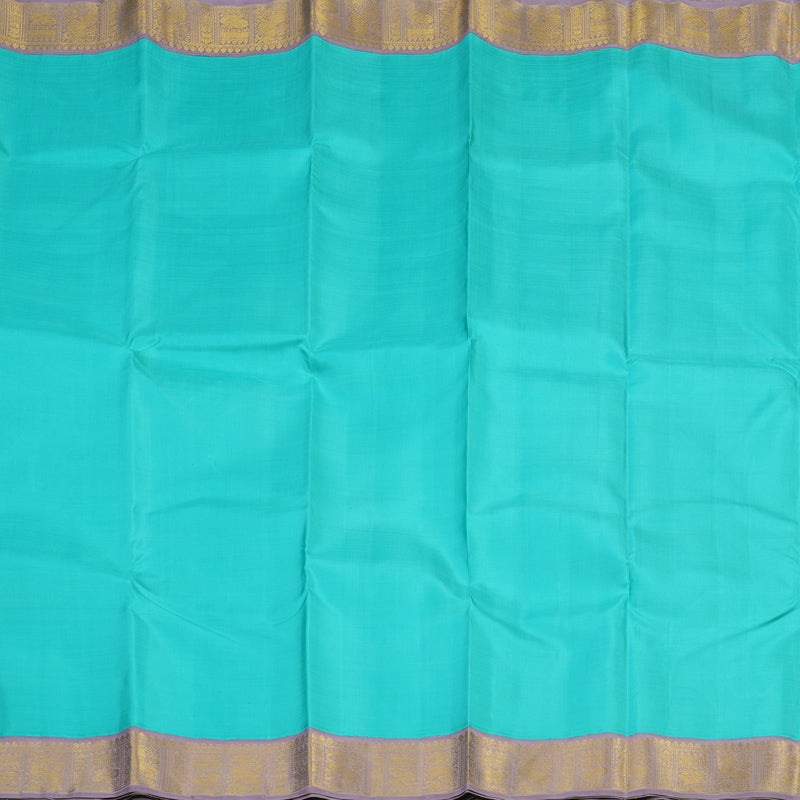 Hayagrivas Handloom Sky Blue Kanjivaram Silk Saree with Lavendar Border KBE2457C3-1