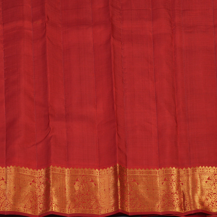 Hayagrivas Handloom Mayilkazhuthu Kanjivaram Silk Saree with Red Border KBE2457C6-1