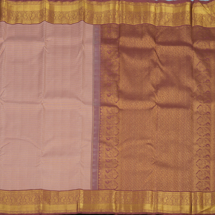Hayagrivas Handloom Guava Pink Kanjivaram Silk Saree with Rosewood Pink Border KBE2457C9-1