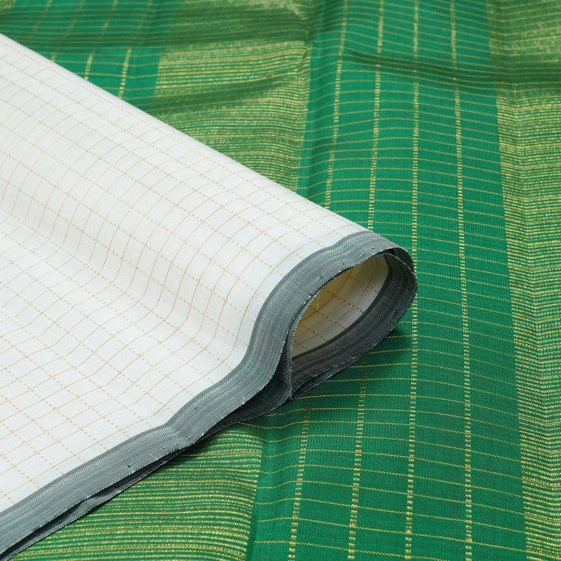 Hayagrivas Handloom White Kanjivaram Silk Saree KBE2458C1-5