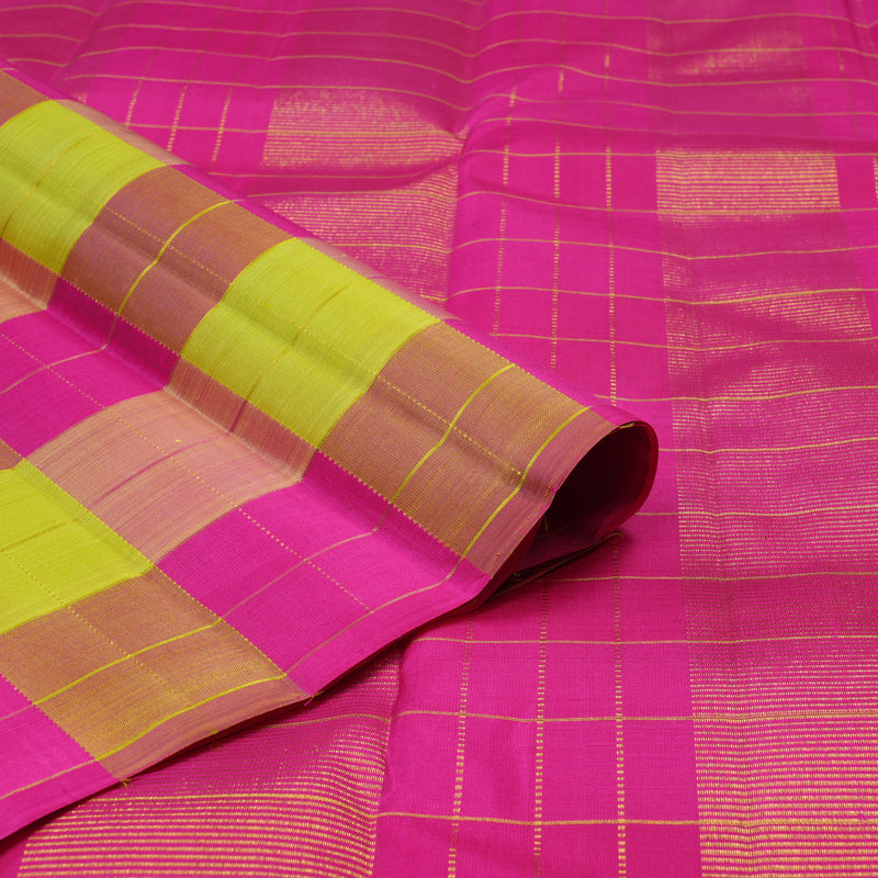 Hayagrivas Handloom Multicolour Checks Kanjivaram Silk Saree KBE2458C1-7