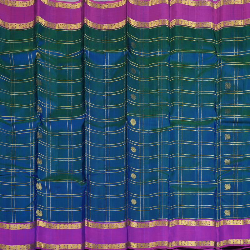 Hayagrivas Handloom Mayilkazhuthu Kanjivaram Silk Saree with Purple Border KBE2460C8-1