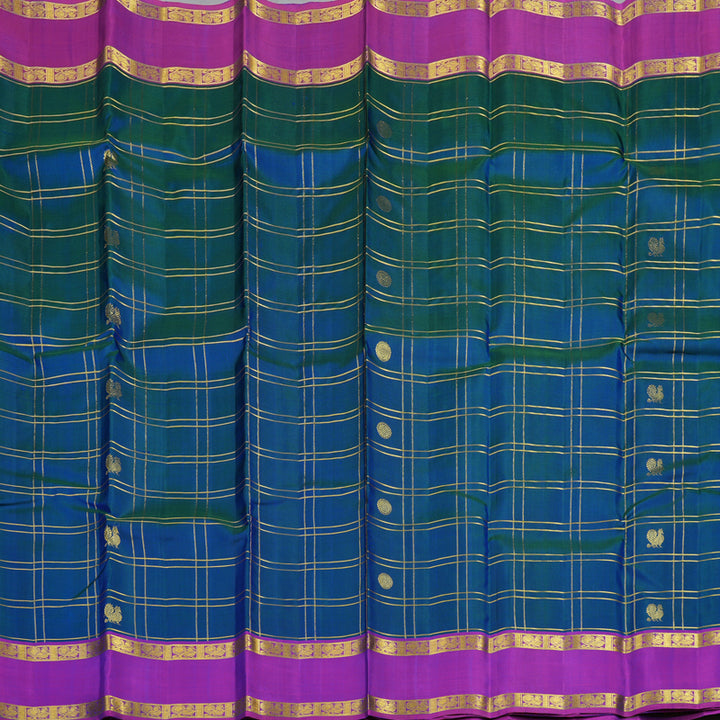 Hayagrivas Handloom Mayilkazhuthu Kanjivaram Silk Saree with Purple Border KBE2460C8-1