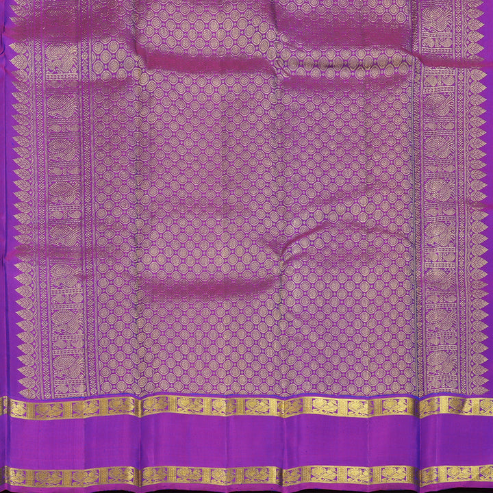 Hayagrivas Handloom Mayilkazhuthu Kanjivaram Silk Saree with Purple Border KBE2460C8-1