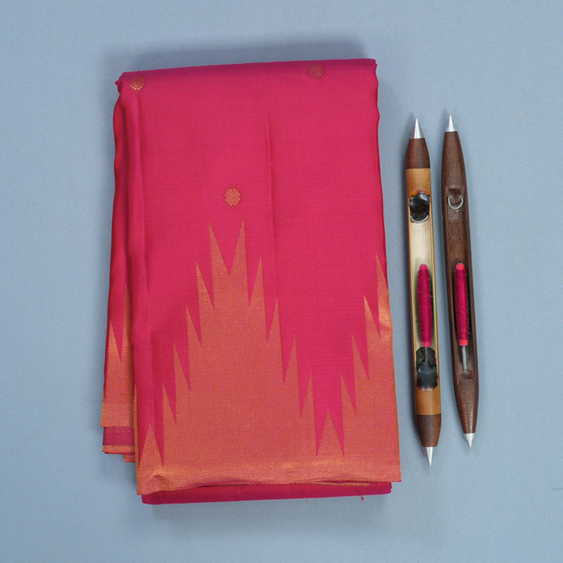 Hayagrivas Handloom Rani Pink Kanjivaram Silk Saree KBE2461C8-6