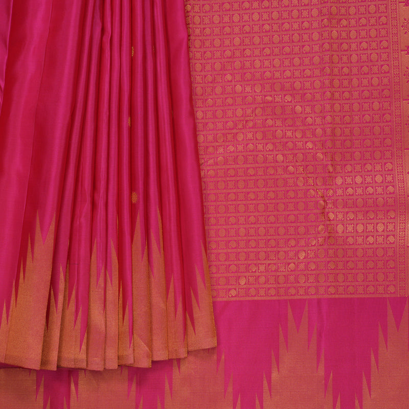 Hayagrivas Handloom Rani Pink Kanjivaram Silk Saree KBE2461C8-6