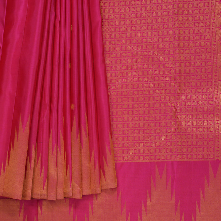 Hayagrivas Handloom Rani Pink Kanjivaram Silk Saree KBE2461C8-6