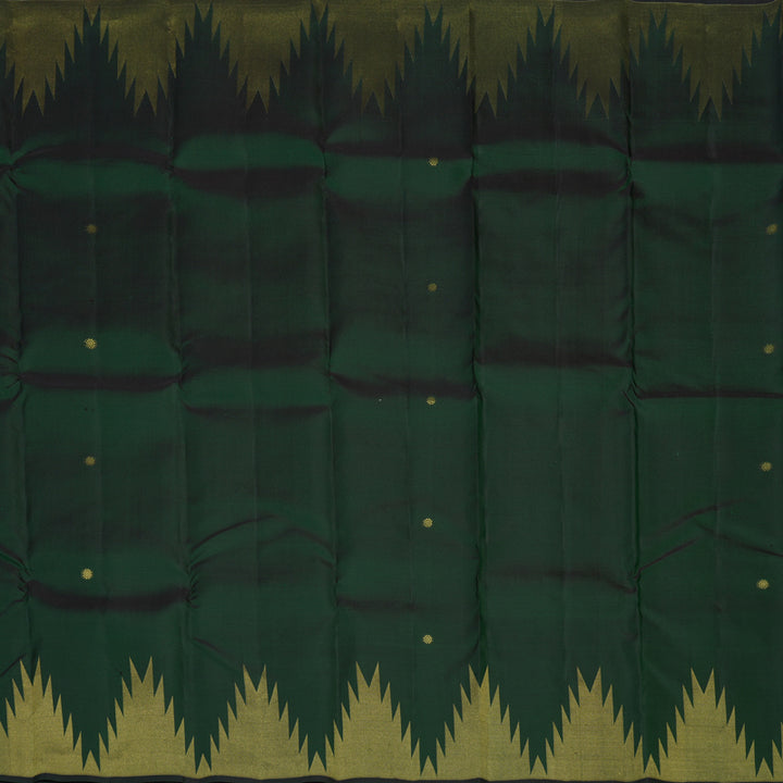Hayagrivas Handloom Bottle Green Kanjivaram Silk Saree with Temple Border KBE2461C8-9
