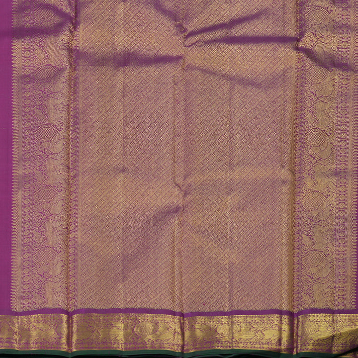 Hayagrivas Handloom Vadamalli Purple Kanjivaram Silk Saree KBE2466C3-1