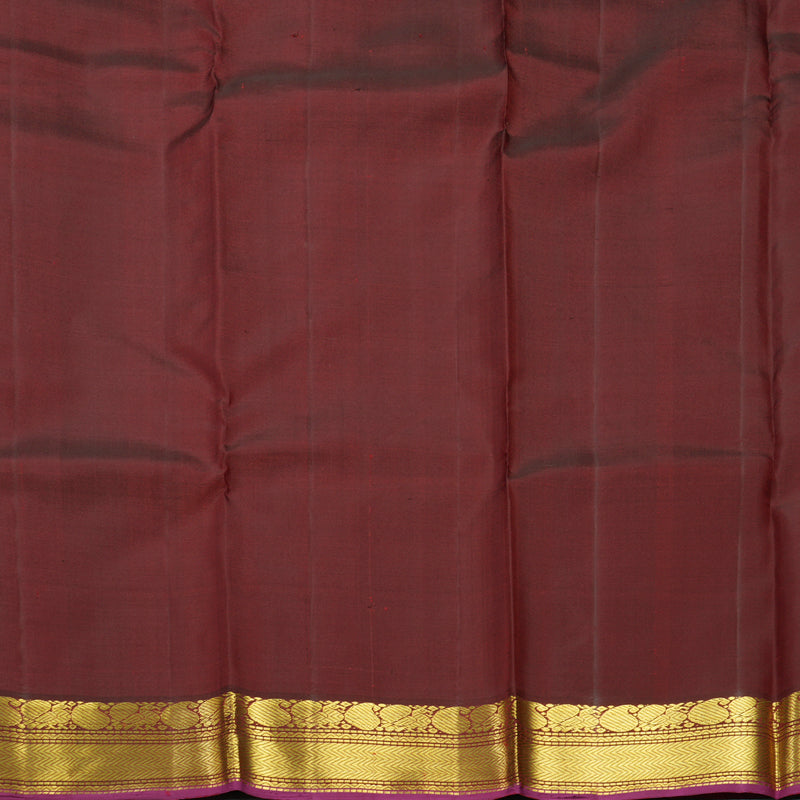 Hayagrivas Handloom Rani Pink Kanjivaram Silk Saree with Dark Maroon Border KBE2466C7-3
