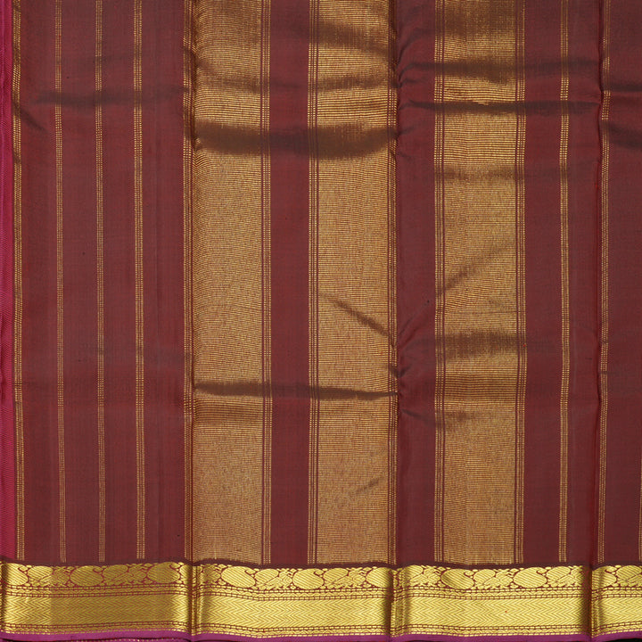 Hayagrivas Handloom Rani Pink Kanjivaram Silk Saree with Dark Maroon Border KBE2466C7-3