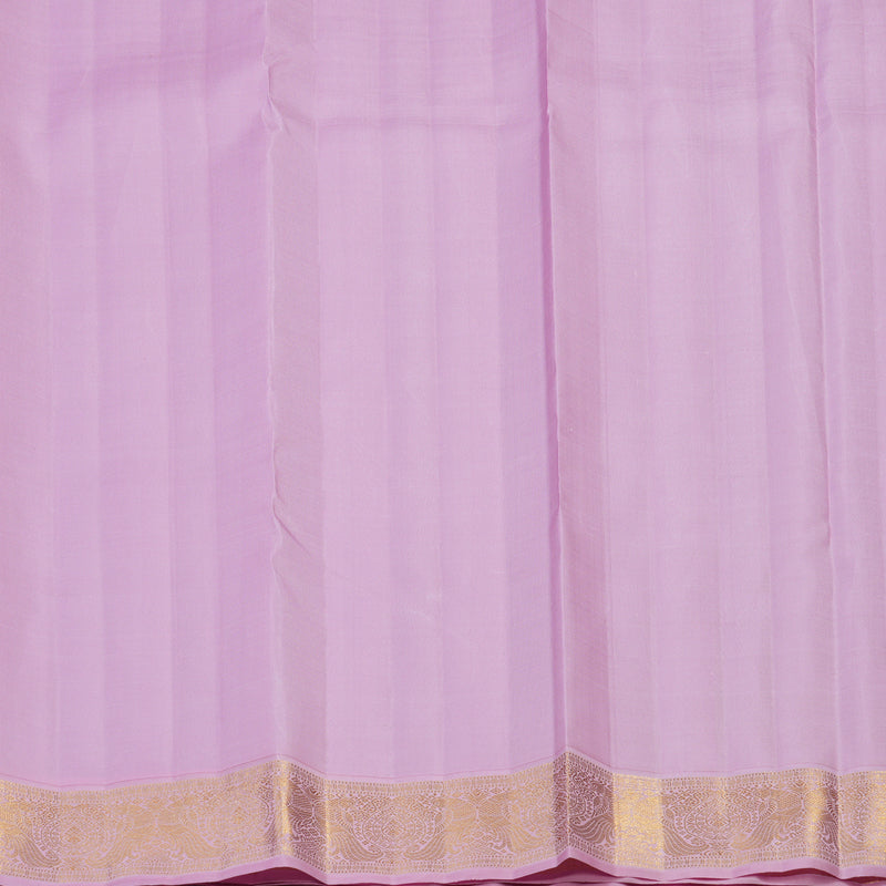 Hayagrivas Handloom Lilac Kanjivaram Silk Saree with Lotus Pink Border KBE2469C2-1