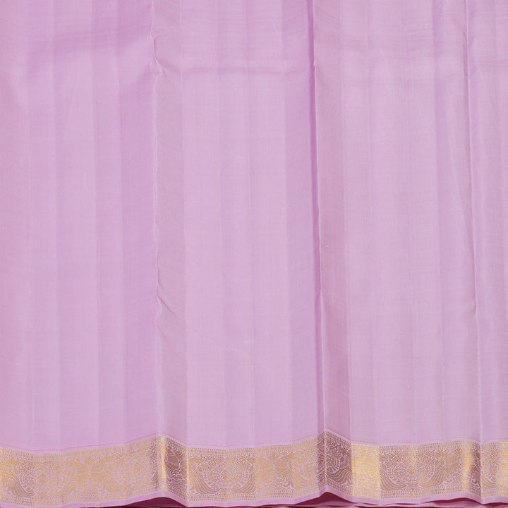 Hayagrivas Handloom Lilac Kanjivaram Silk Saree with Lotus Pink Border KBE2469C2-1