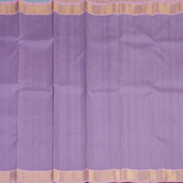 Hayagrivas Handloom Lilac Kanjivaram Silk Saree with Lotus Pink Border KBE2469C2-1