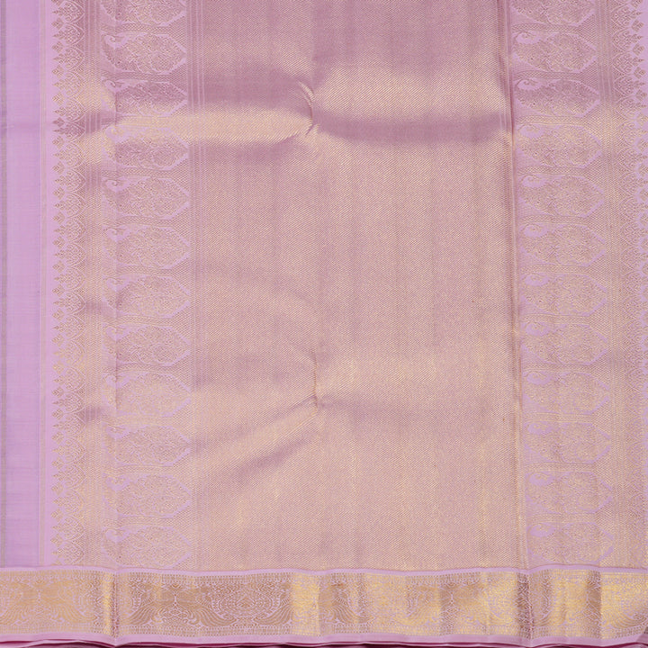 Hayagrivas Handloom Lilac Kanjivaram Silk Saree with Lotus Pink Border KBE2469C2-1