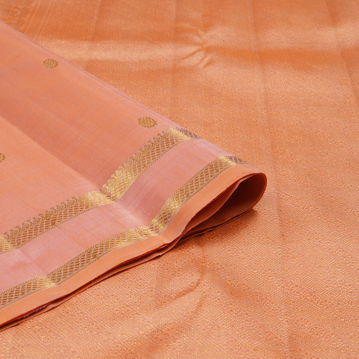 Hayagrivas Handloom Peach Orange Kanjivaram Silk Saree KBE2469C3-1