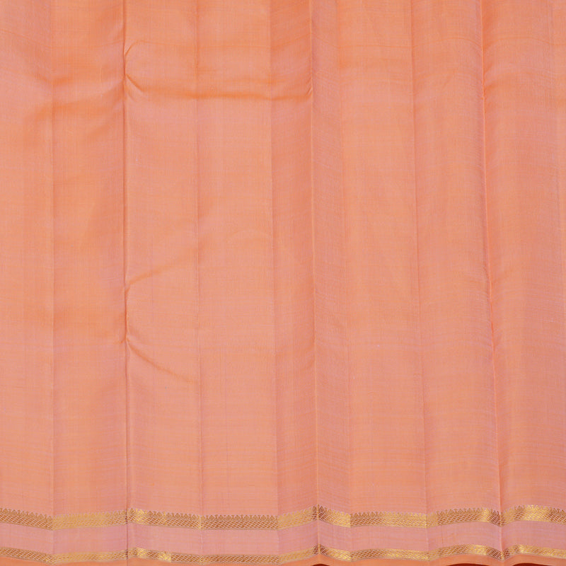 Hayagrivas Handloom Peach Orange Kanjivaram Silk Saree KBE2469C3-1