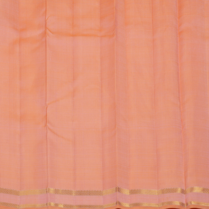 Hayagrivas Handloom Peach Orange Kanjivaram Silk Saree KBE2469C3-1