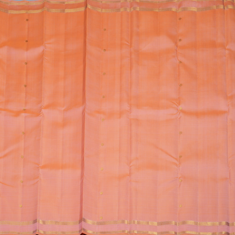 Hayagrivas Handloom Peach Orange Kanjivaram Silk Saree KBE2469C3-1